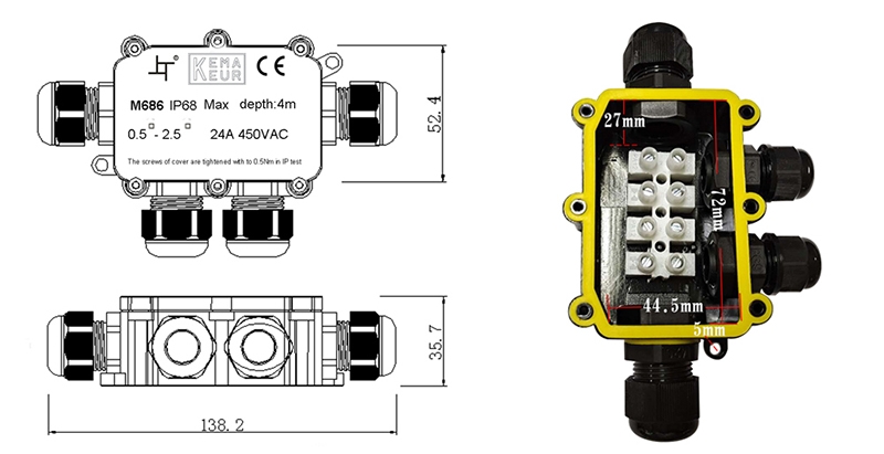 Hộp nối chống nước SL686-4A