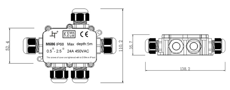 Hộp nối chống nước SL686-5A