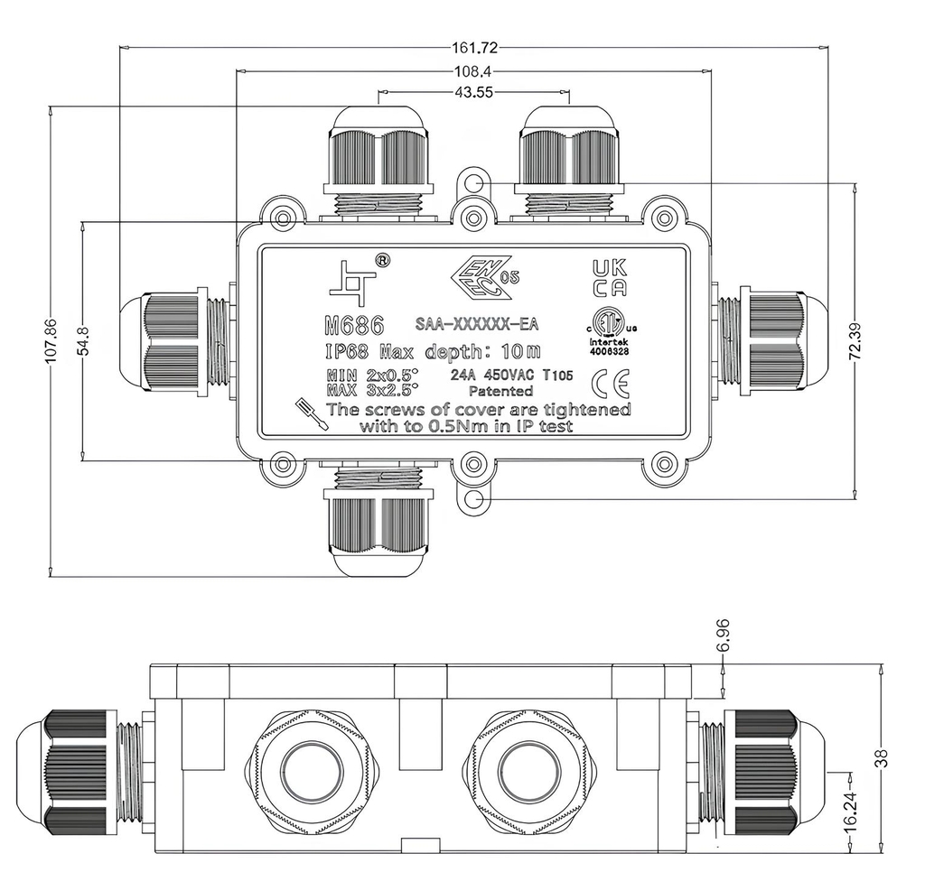 Hộp nối chống nước SL686-5B
