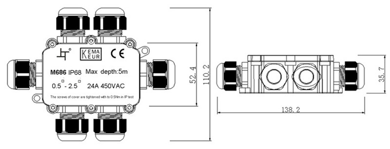Hộp nối chống nước SL686-6A