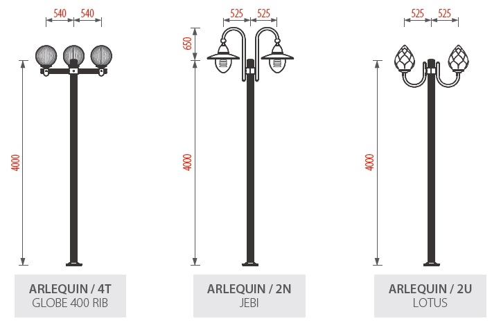 Cột đèn sân vườn Arlequin