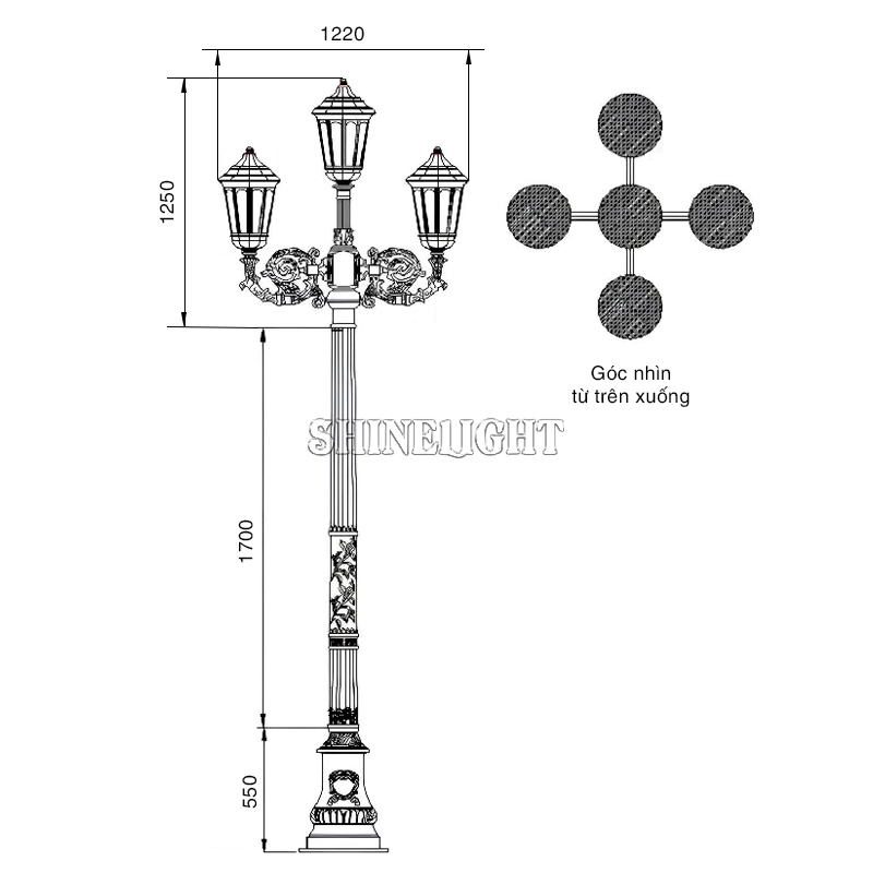 Cột đèn sân vườn SL-Temple ROL202
