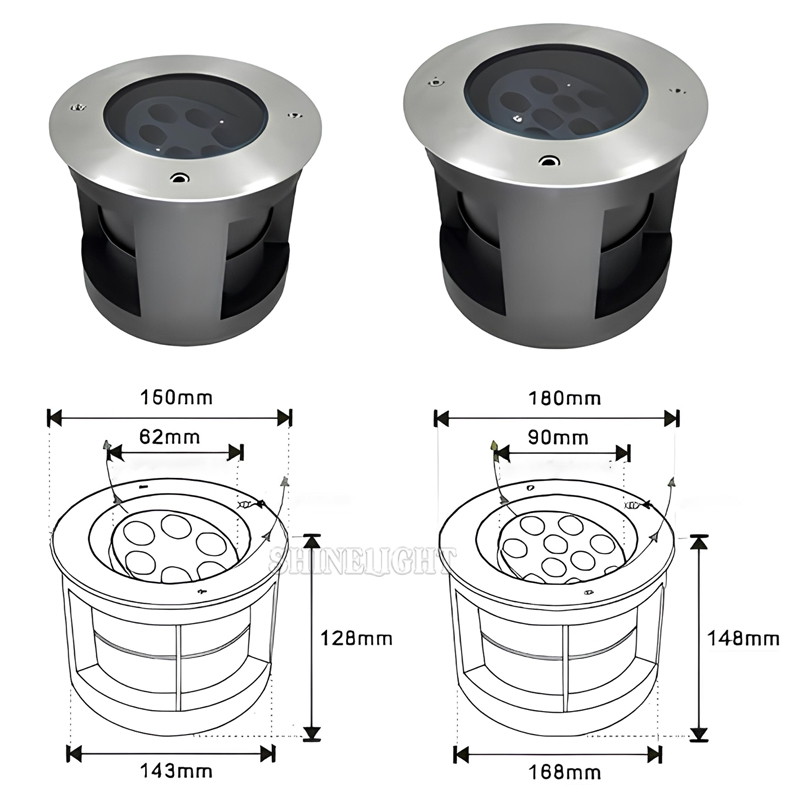 Đèn âm đất chỉnh hướng cao cấp SL-AD1D