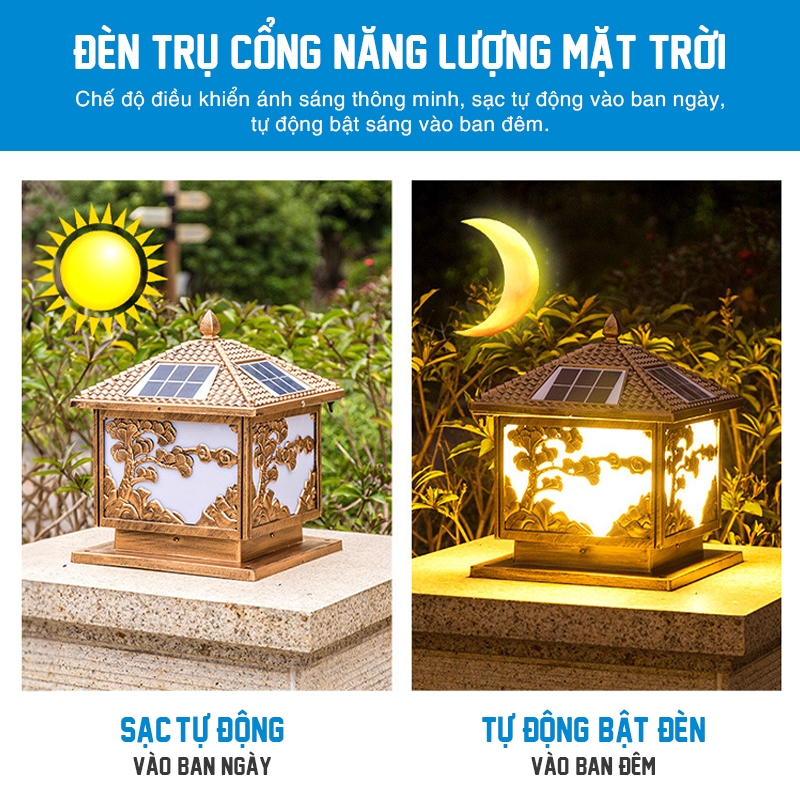Đèn trụ cổng năng lượng mặt trời SLDTC01