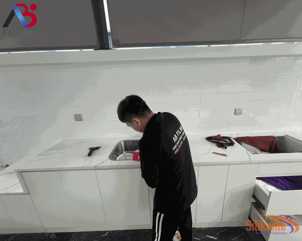 dán bề mặt đá trắng
