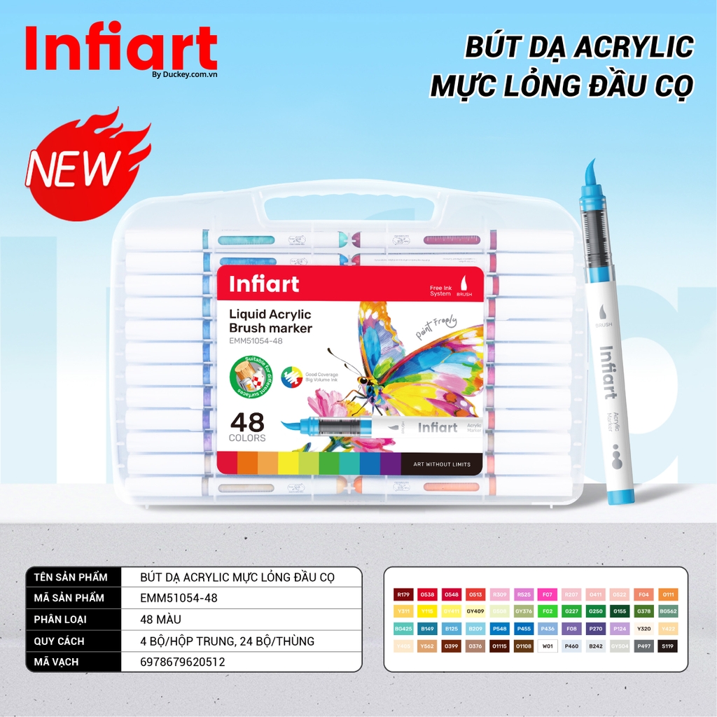Bút Dạ Acrylic Mực Lỏng Đầu Cọ Infiart EMM51054