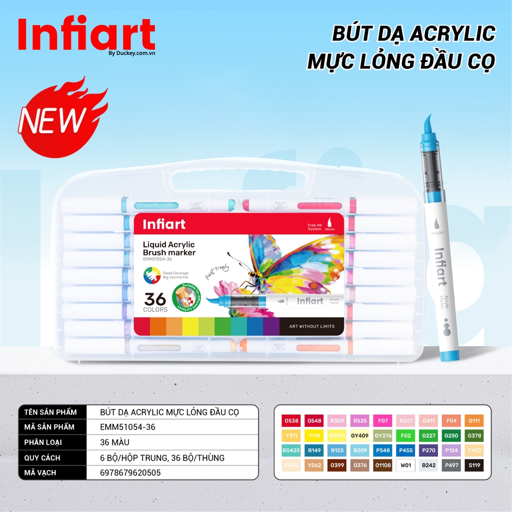 Bút Dạ Acrylic Mực Lỏng Đầu Cọ Infiart EMM51054