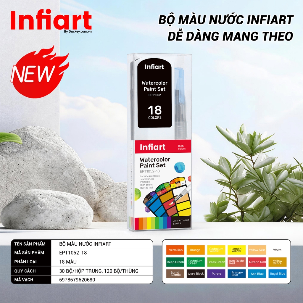 Bộ Màu Nước Infiart Portable EPT1052