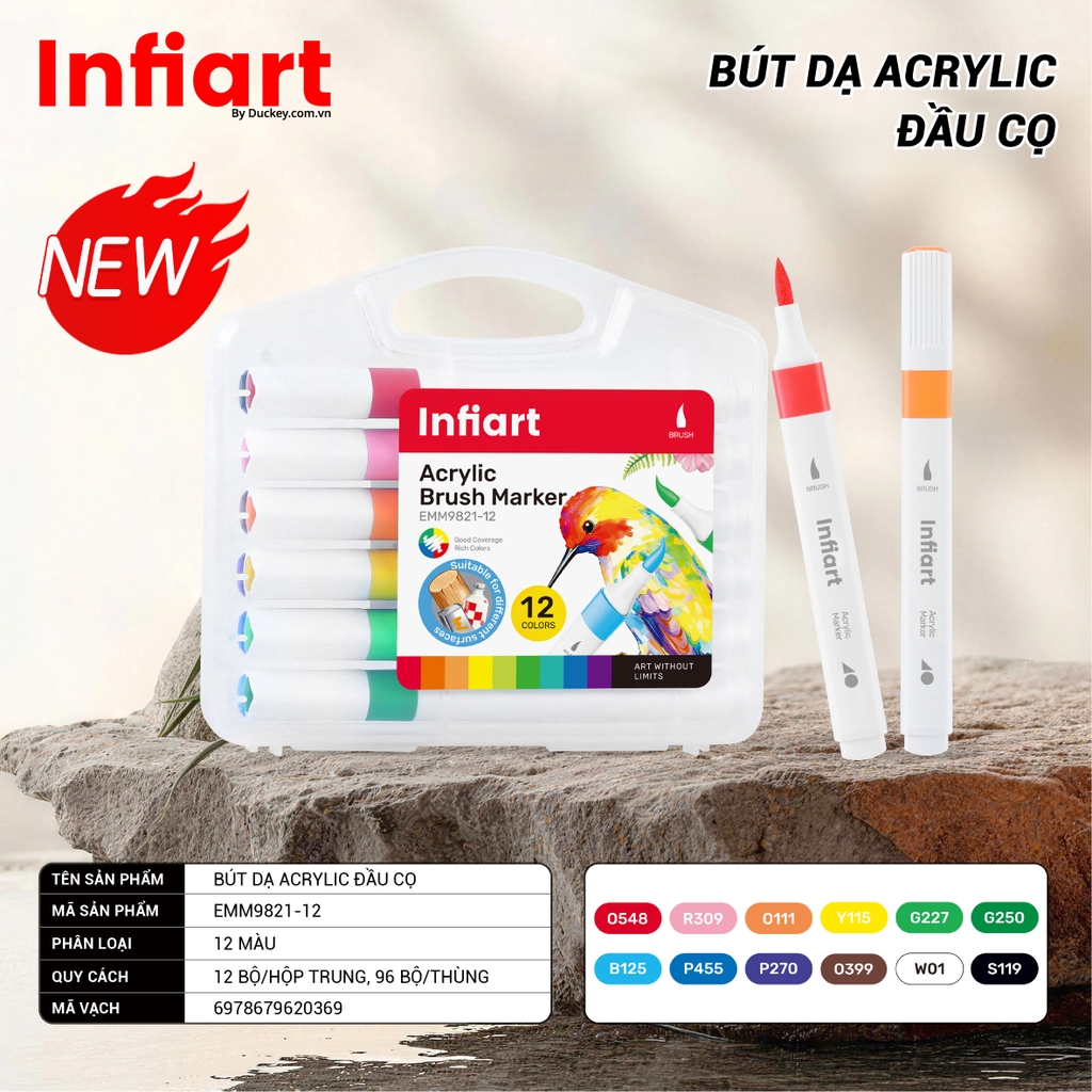 Bút Dạ Acrylic Đầu Cọ Infiart EMM9821