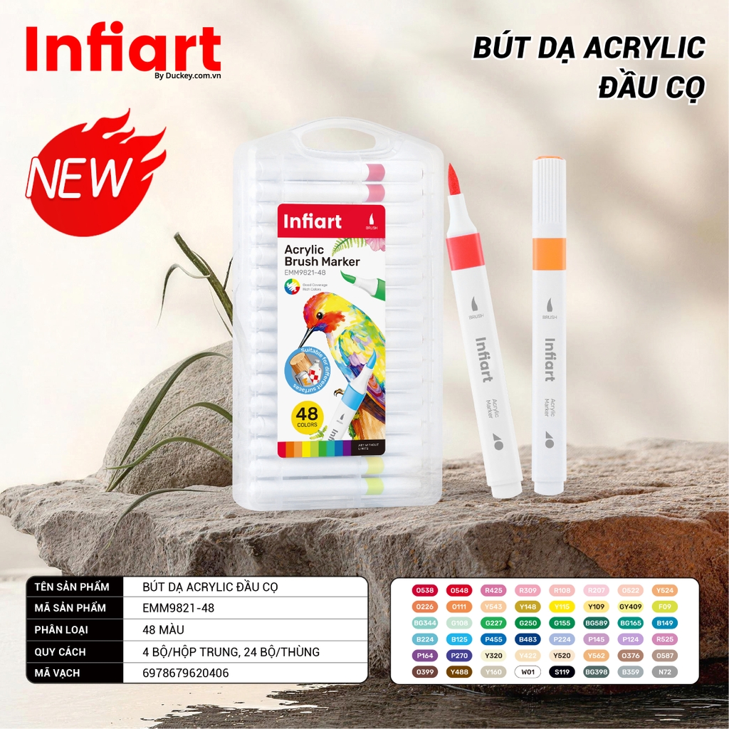 Bút Dạ Acrylic Đầu Cọ Infiart EMM9821