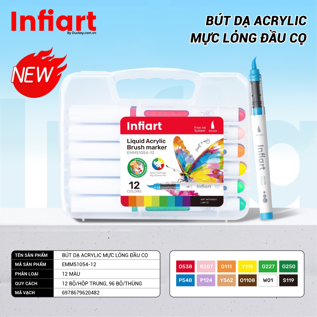 Bút Dạ Acrylic Mực Lỏng Đầu Cọ Infiart EMM51054