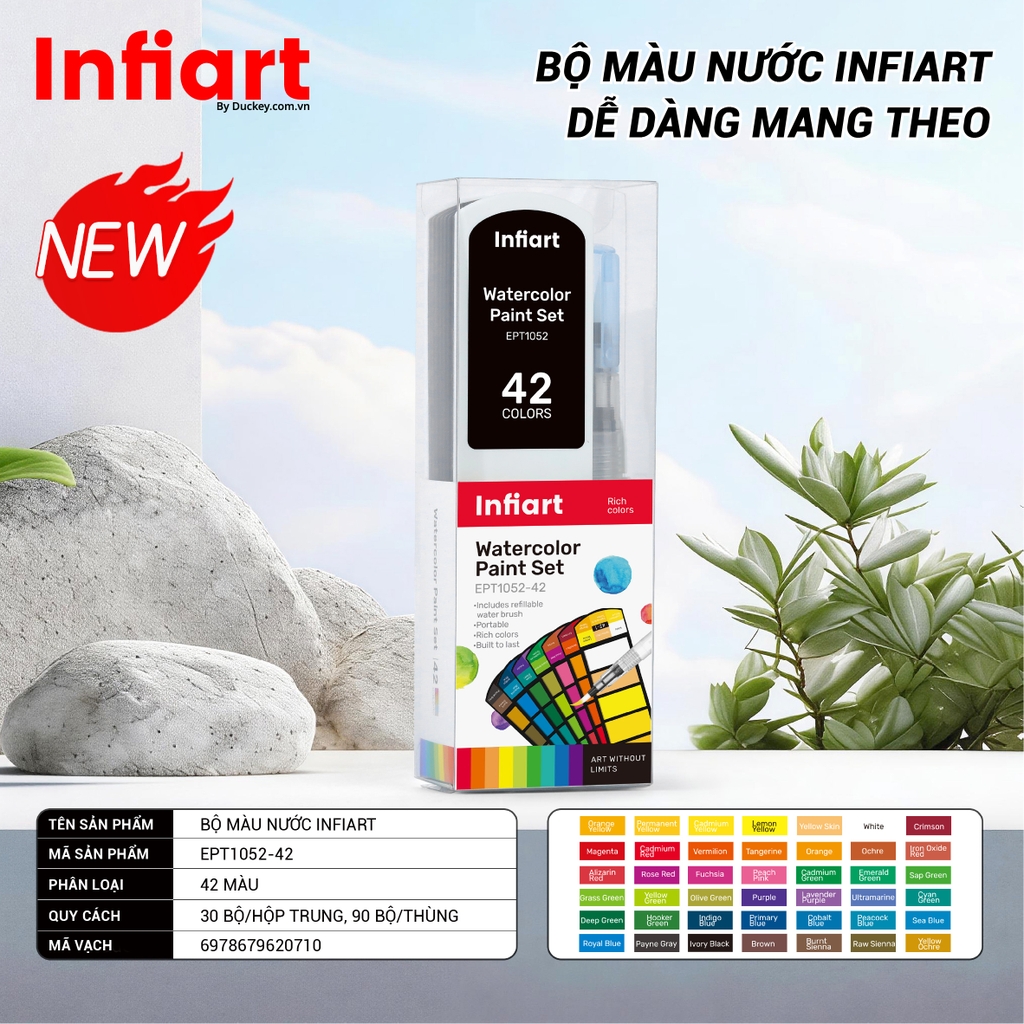 Bộ Màu Nước Infiart Portable EPT1052