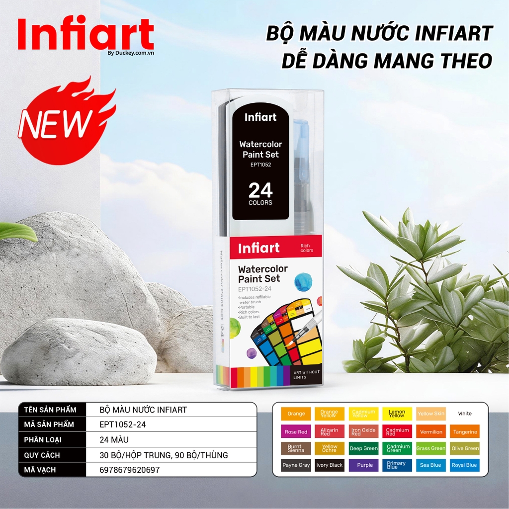 Bộ Màu Nước Infiart Portable EPT1052