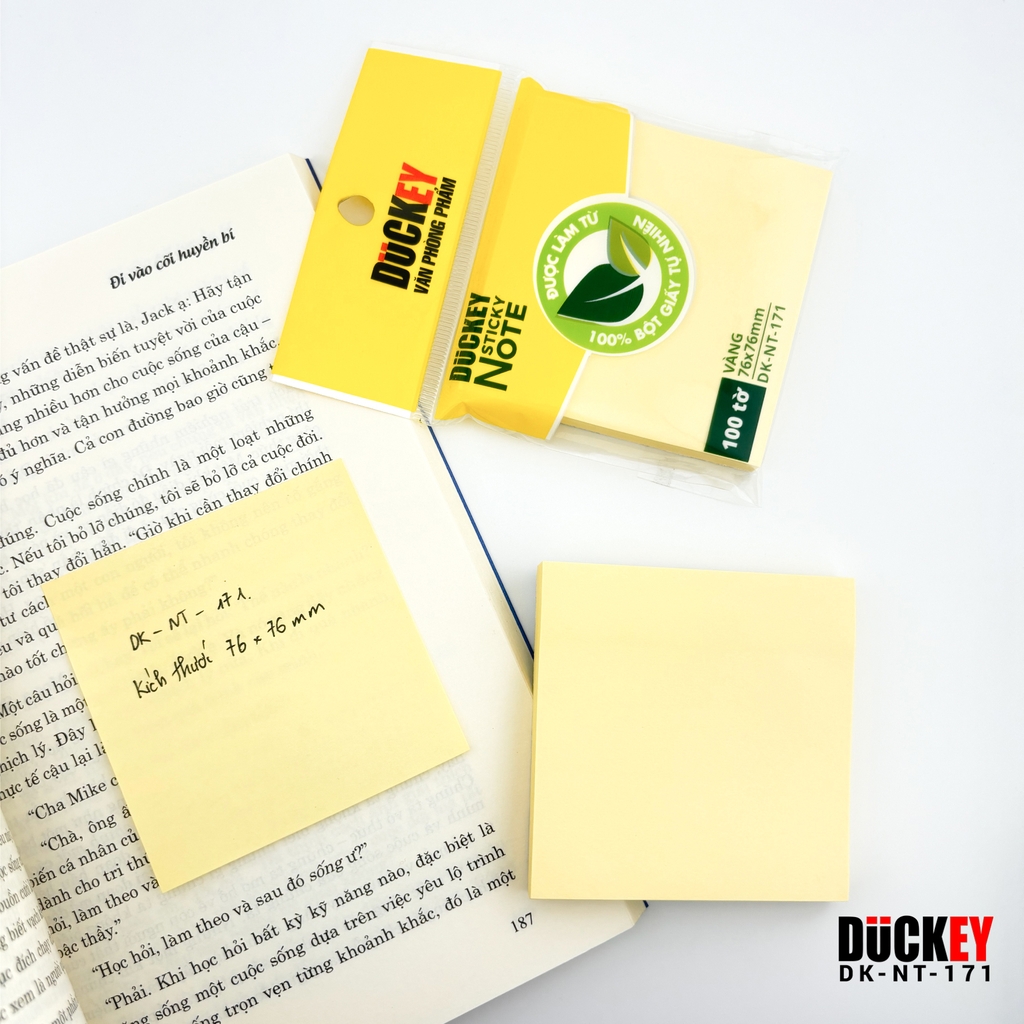 Giấy nhớ DUCKEY 100 tờ 76x76mm màu vàng chất lượng cao DK-NT-171