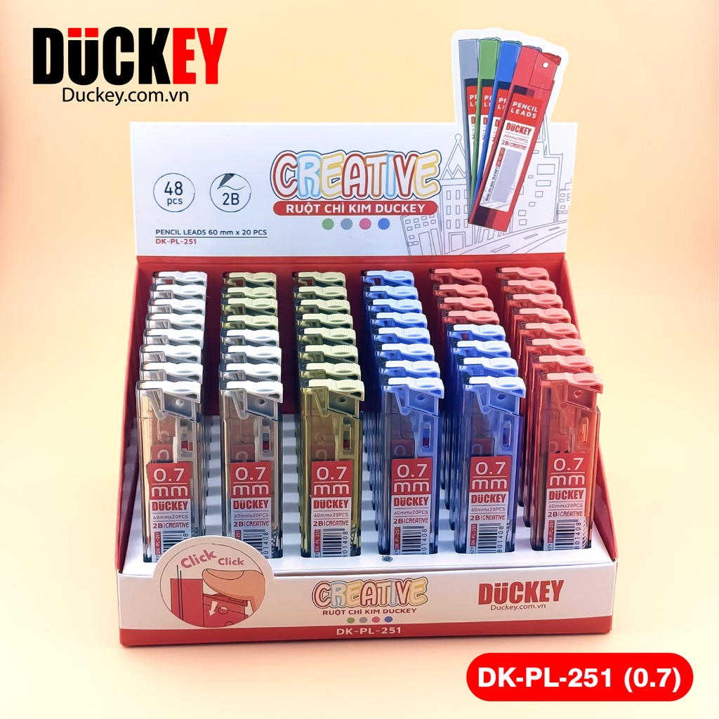 Ngòi chì kim Duckey 2B DK-PL-251 0.7mm viết siêu mượt.