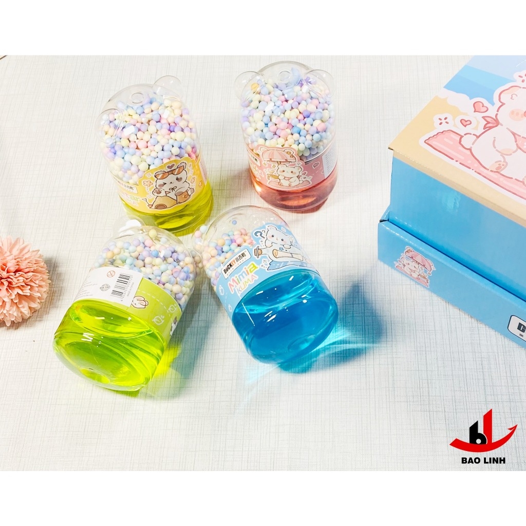 Slime sắc màu DUCKEY. Slime XJY-9952 - Nhiều màu để lựa chọn - Tặng kèm đồ chơi - Thiết kế 2 ngăn chứa đựng.