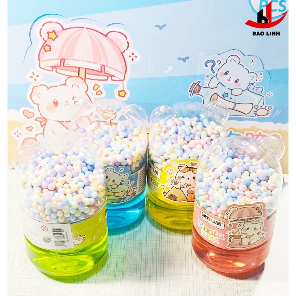 Slime sắc màu DUCKEY. Slime XJY-9952 - Nhiều màu để lựa chọn - Tặng kèm đồ chơi - Thiết kế 2 ngăn chứa đựng.