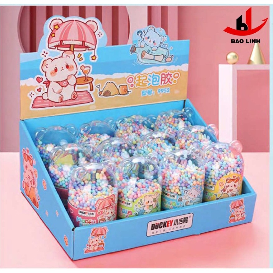 Slime sắc màu DUCKEY. Slime XJY-9952 - Nhiều màu để lựa chọn - Tặng kèm đồ chơi - Thiết kế 2 ngăn chứa đựng.