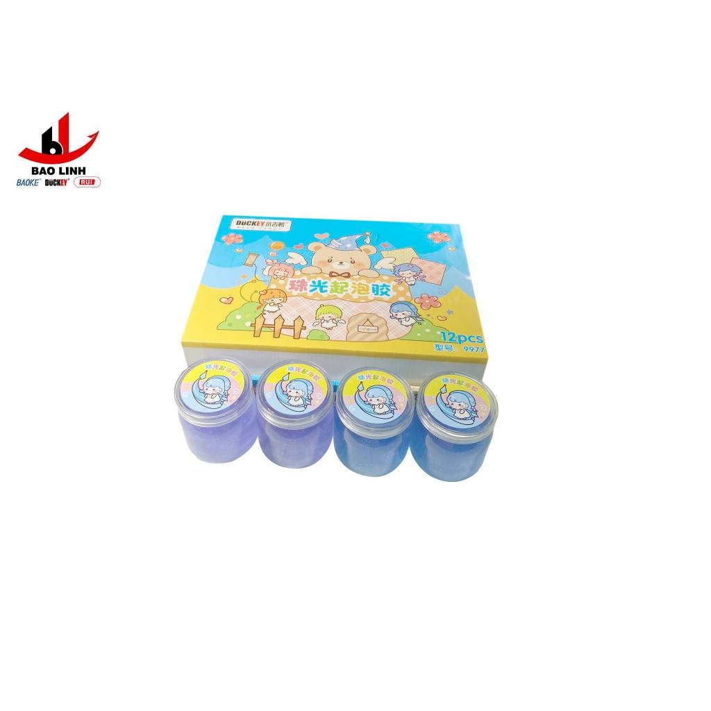 Slime màu nhũ DUCKEY, Slam XJY-9977 màu ánh nhũ xanh tím - Sản xuất theo tiêu chuẩn ISO9000 - An toàn cho người sử dụng.