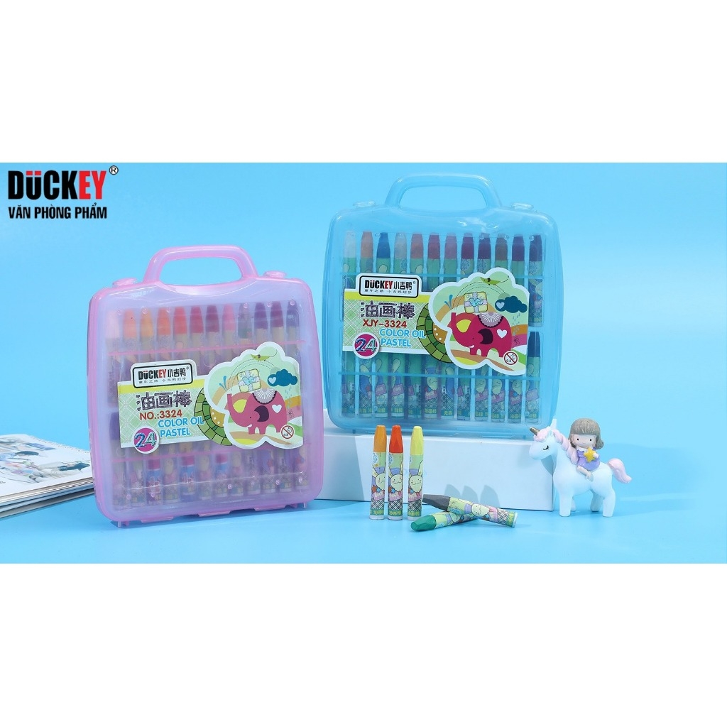 SÁP MÀU DẦU HỘP NHỰA. CHUẨN THƯƠNG HIỆU DUCKEY DÀNH CHO BÉ. MÃ 3312,3324,3336