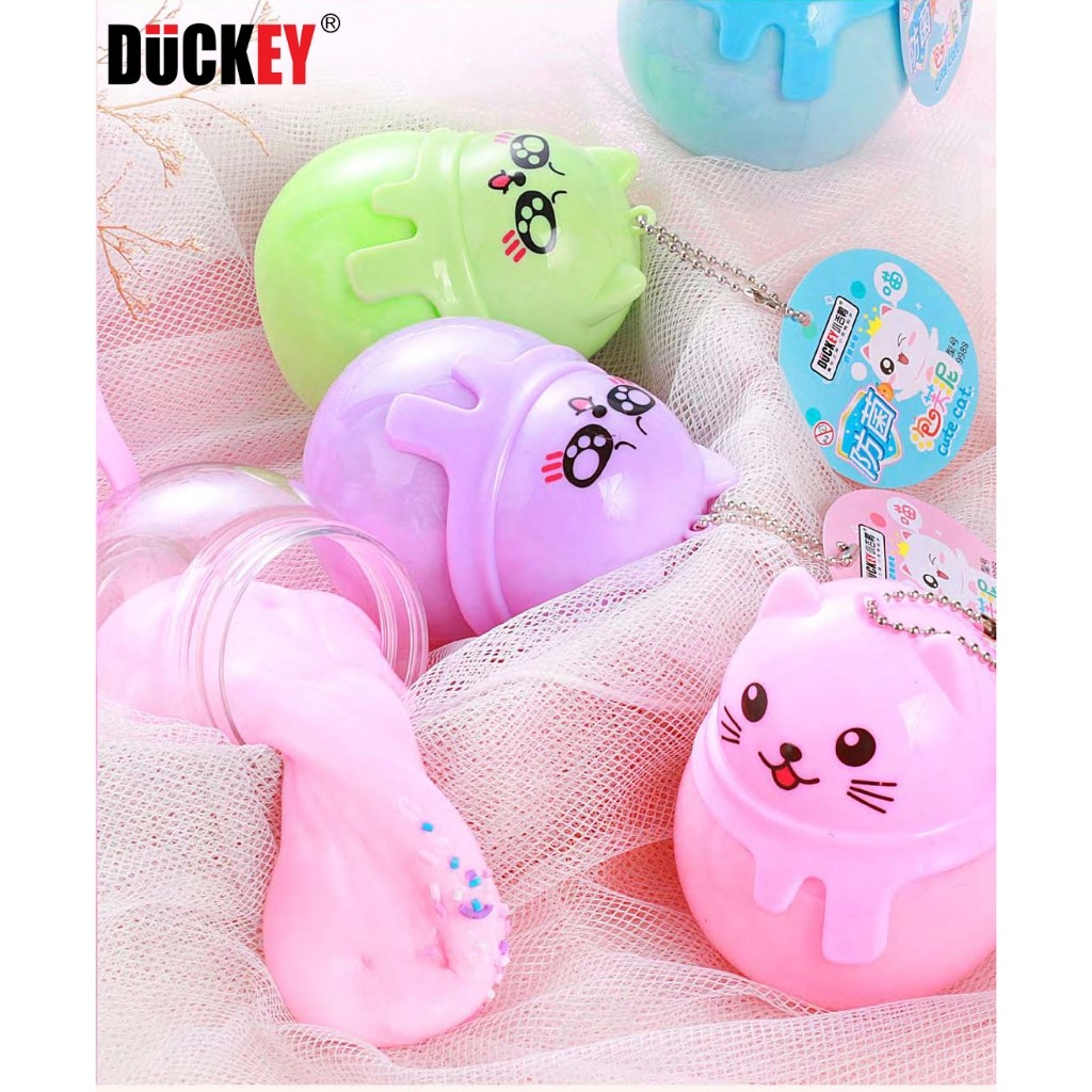 Slime sắc màu DUCKEY. Slam XJY-9988 hình mèo nhiều màu sắc - Siêu đáng yêu. Sản xuất theo tiêu chuẩn ISO9000
