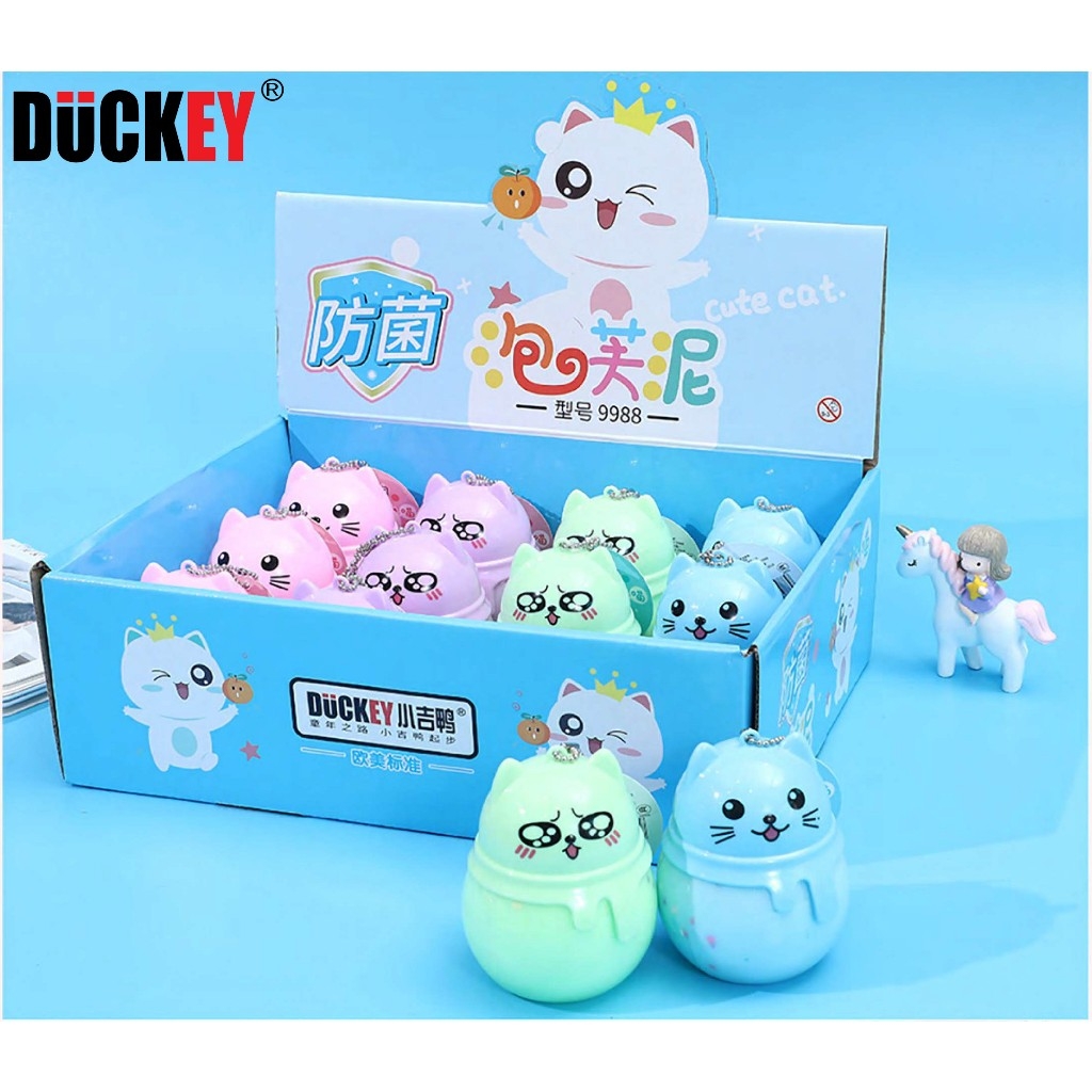 Slime sắc màu DUCKEY. Slam XJY-9988 hình mèo nhiều màu sắc - Siêu đáng yêu. Sản xuất theo tiêu chuẩn ISO9000