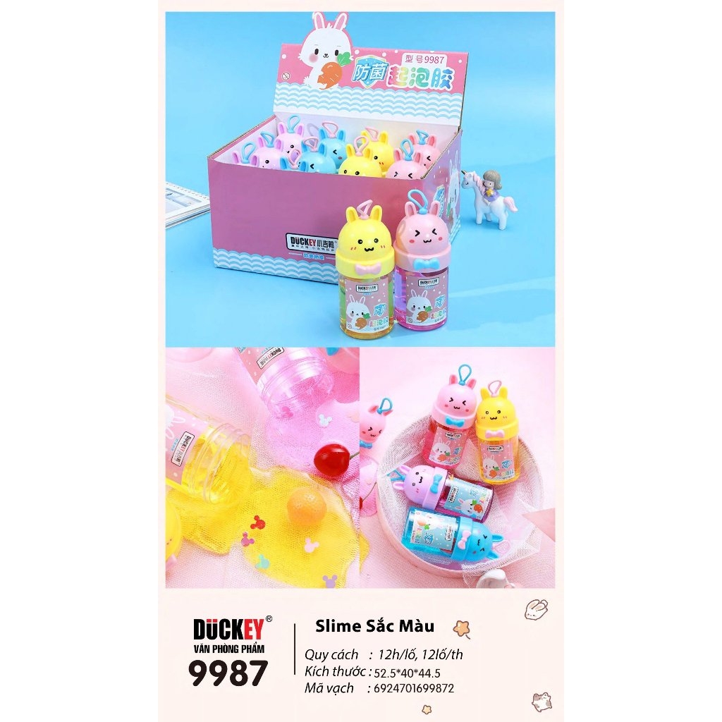 Slime sắc màu DUCKEY. Slime XJY-9987 hình ngộ nghĩnh - nhiều màu sắc cho bạn lựa chọn.