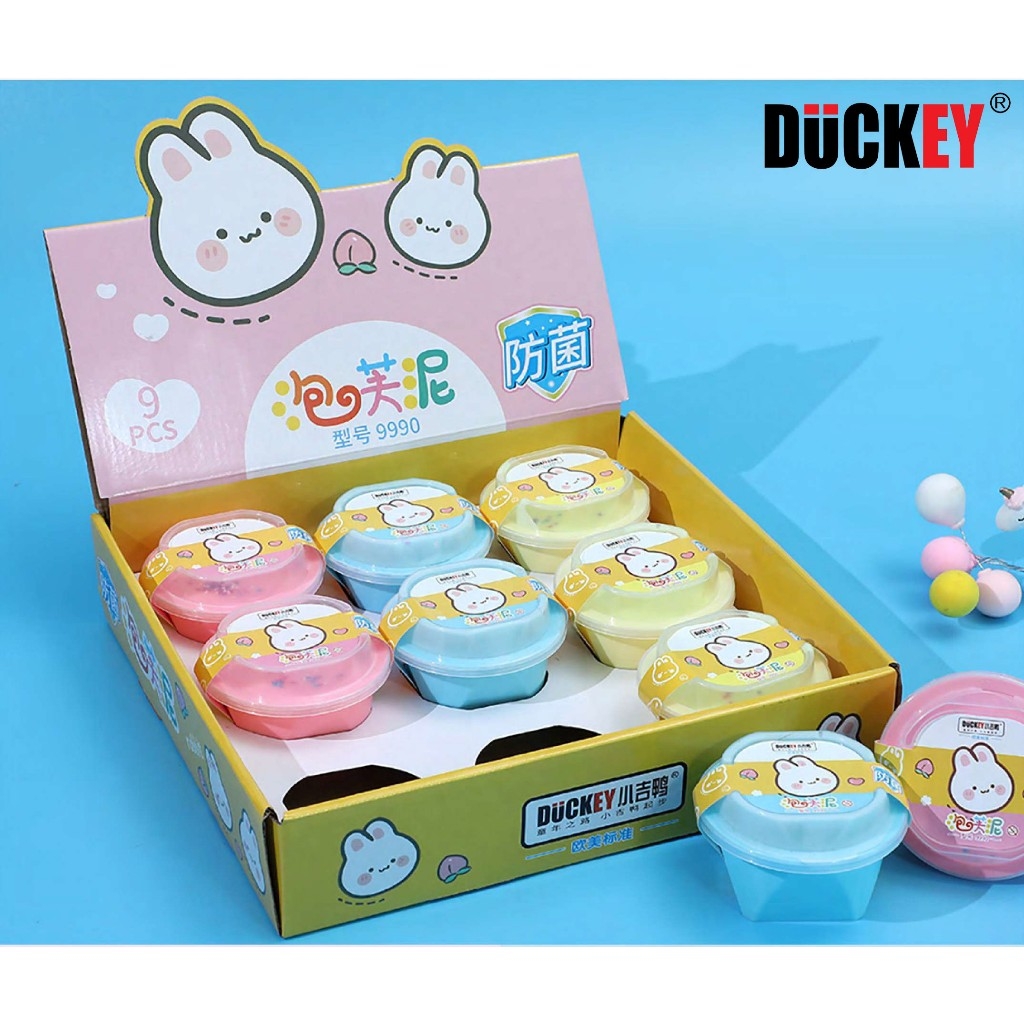 Slime sắc màu DUCKEY. Slime dẻo XJY-9990 nhiều màu sắc - Sản xuất theo tiêu chuẩn ISO9000 - An toàn cho người tiêu dùng.