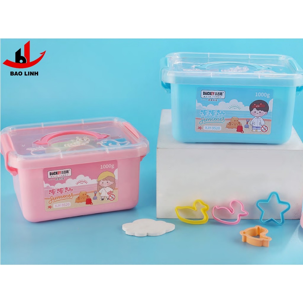 Cát động lực DUCKEY. Bộ sản phẩm XJY-9520 kèm theo khuôn nặn - Trọng lượng 1Kg.