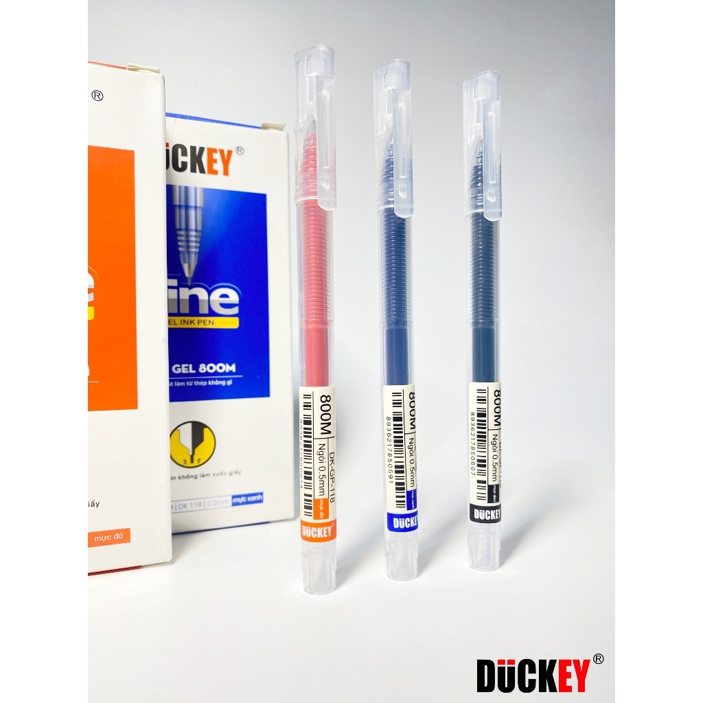 Bút mực gel DUCKEY GP-118 ngòi thép 0.5mm. Mực gel liền thân - Dung tích mực lơn - Viết tới 800m - Ngòi thép siêu trơn