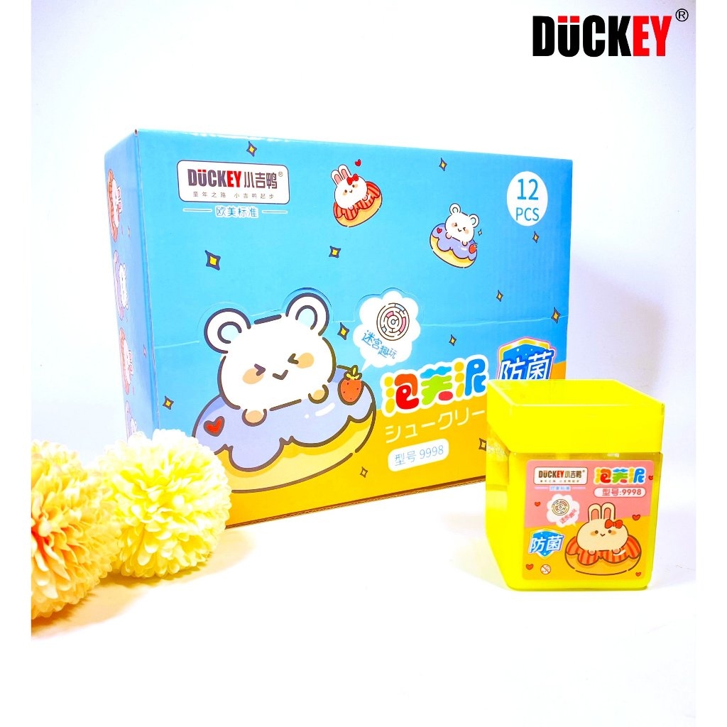 Slime dẻo sắc màu, thương hiệu DUCKEY. Bộ sản phẩm slime XJY-9998 nhiều màu sắc kèm đồ chơi vỏ hộp