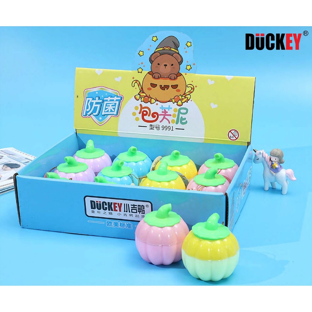 Slime dẻo sắc màu, thương hiệu DUCKEY. Slime XJY-9991, Hình bí ngô siêu cute - An toàn cho người sử dụng