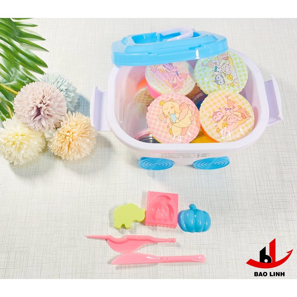 Đất nặn xốp siêu nhẹ DUCKEY. Bộ sản phẩm XJY-9806 - 12 màu sắc - Tặng kèm khuôn và dao nhựa.