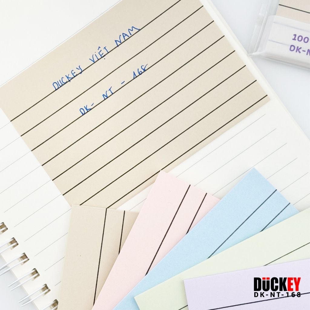 Giấy nhớ nhiều màu dòng kẻ Pastel thương hiệu DUCKEY NT-167 NT168 NT169