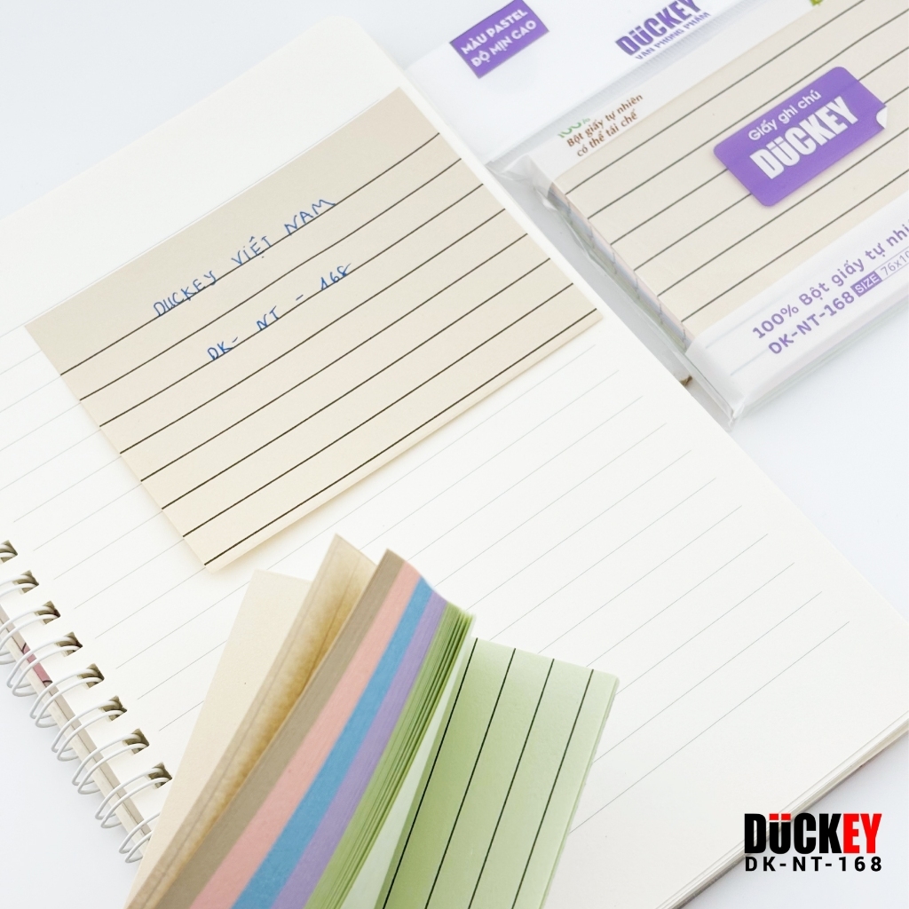 Giấy nhớ nhiều màu dòng kẻ Pastel thương hiệu DUCKEY NT-167 NT168 NT169