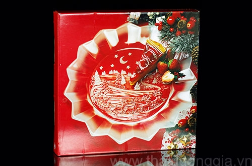 Đĩa hình ông già Noel cưỡi xe tuần lộc 33,5cm Walther-Glas: Silent Night Satin-1201117