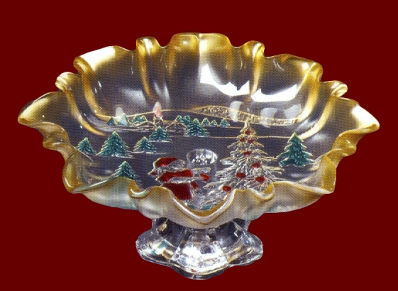 Đĩa có chân hình cô bé trang trí cây thông Noel 25cm Walther-Glas: Weihnachtstraum color gold-1205041