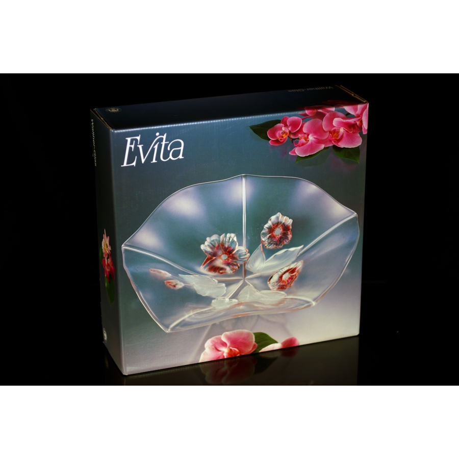 Bát thủy tinh màu trắng hồng 22cm thả hoa, đựng hoa quả Walther-Glas: Evita Rose-1205522