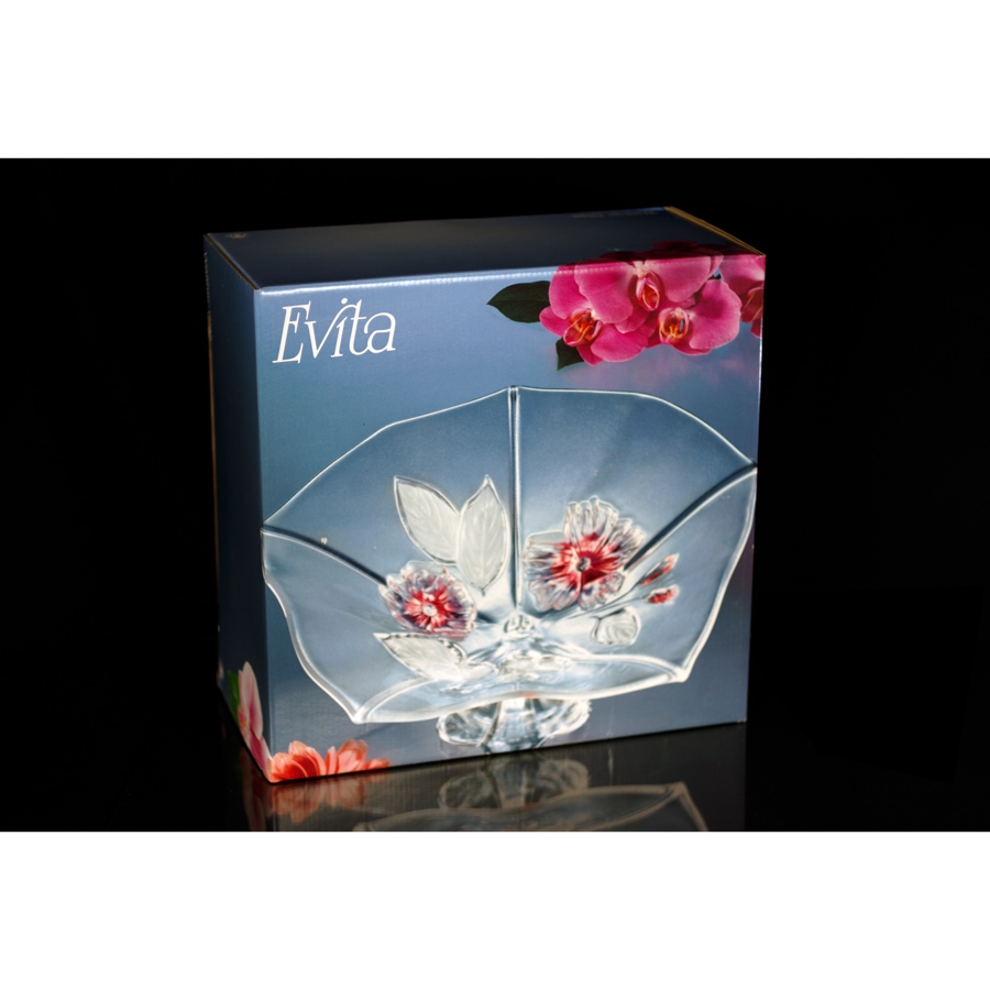 Bát thủy tinh màu trắng hồng có chân 33cm thả hoa, đựng hoa quả Walther-Glas: Evita Satin Rose-1214469
