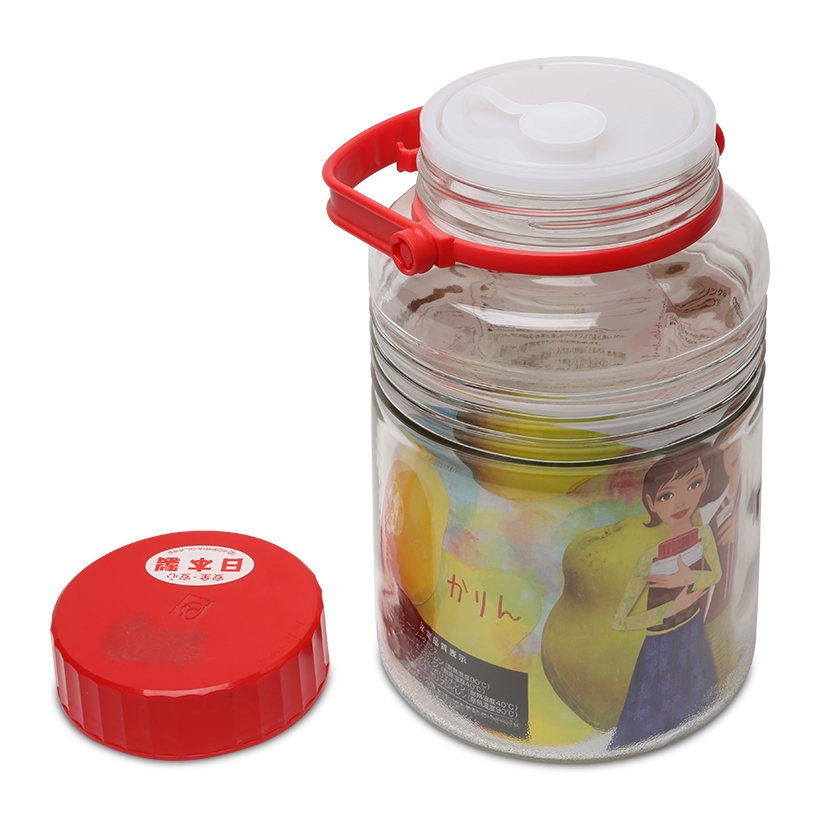 Lọ, bình thủy tinh 1.2L, 2L, 3L, 4L, 5L, 8L ngâm, đựng thực phẩm nắp đỏ 2 lớp Nhật Bản Aderia