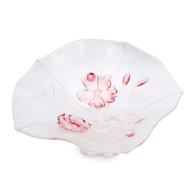 Bát thủy tinh màu trắng hồng có chân 33cm thả hoa, đựng hoa quả Walther-Glas: Evita Satin Rose-1214469
