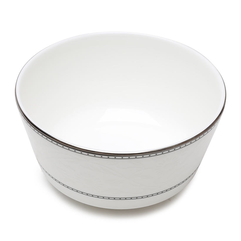 Bộ đồ ăn Silver White 2 viền bạc - 25 chi tiết sứ xương Hàn Quốc Haengnam 57951