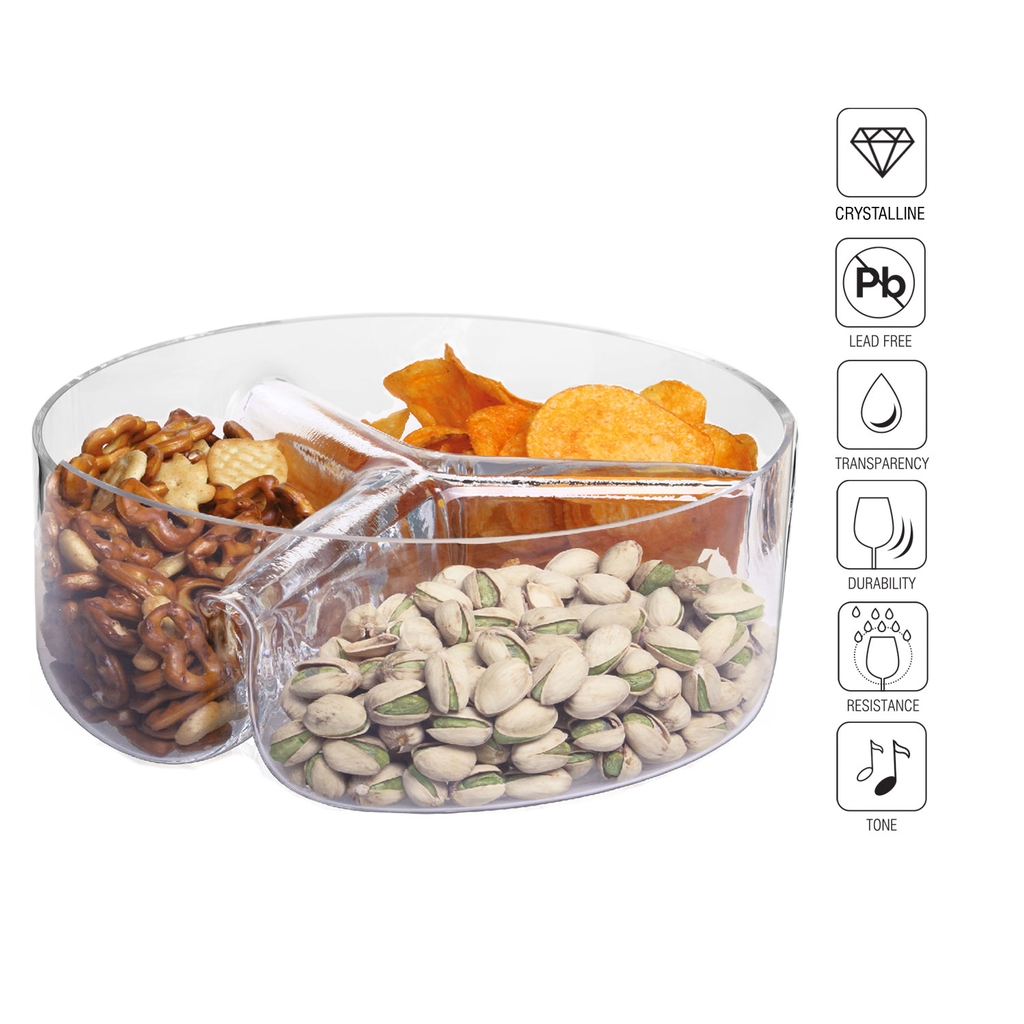 Khay pha lê handmade đựng mứt, ô mai, bánh kẹo Tết 24cm Ba Lan Krosno-791302