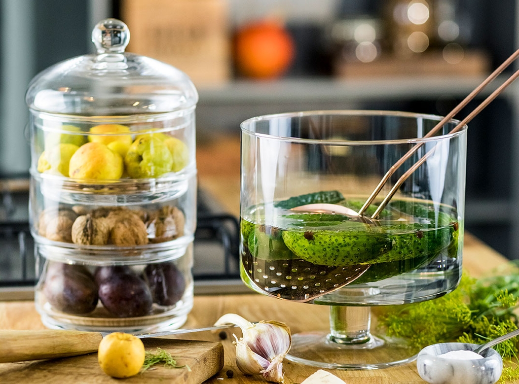 Khay, hộp pha lê 3 tầng cao 30cm đựng mứt, ô mai, bánh kẹo Ba Lan Krosno-795089