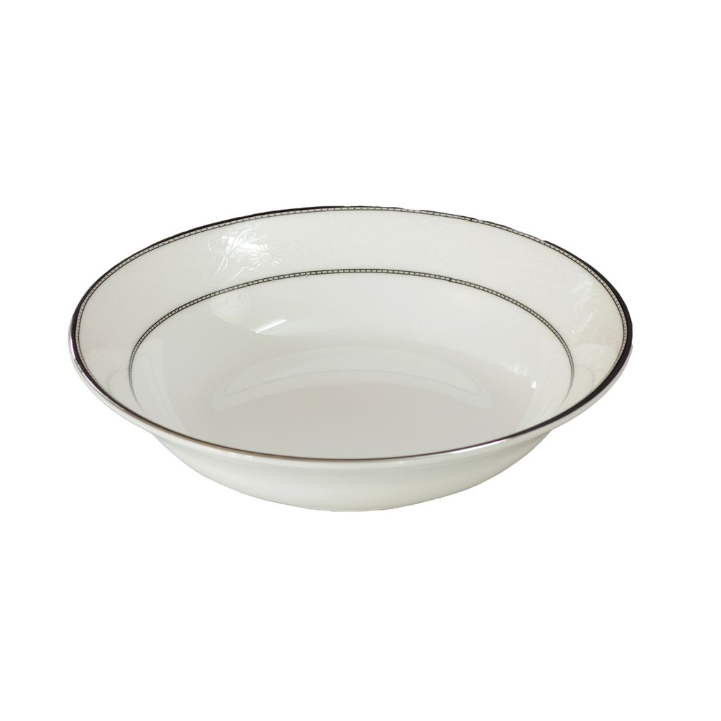 Bộ đồ ăn Silver White 2 viền bạc - 25 chi tiết sứ xương Hàn Quốc Haengnam 57951