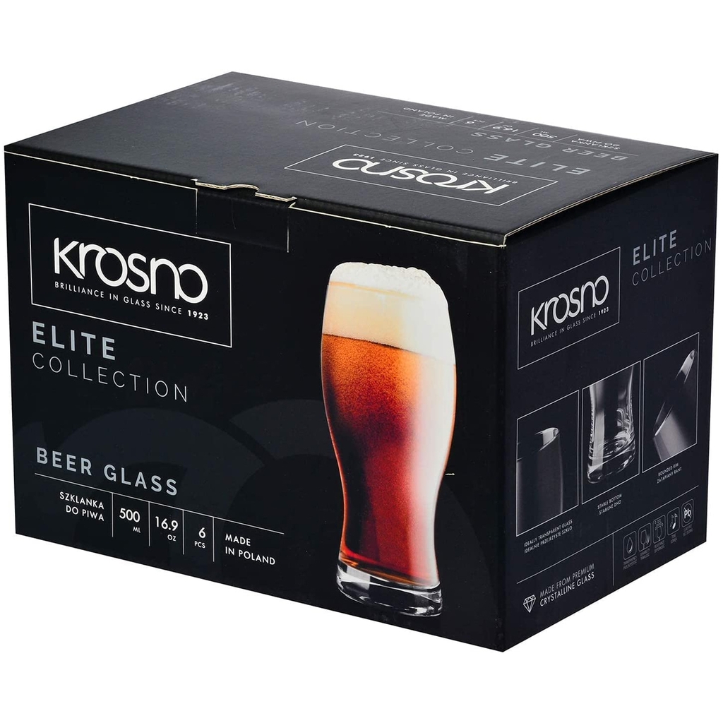 Bộ 6 cốc bia pha lê cao cấp 500ml Ba Lan Krosno-788555