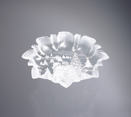 Combo bộ 4 đĩa trang trí Giáng sinh hình cô bé và cây thông Noel Walther-Glas: Weihnachtstraum color gold