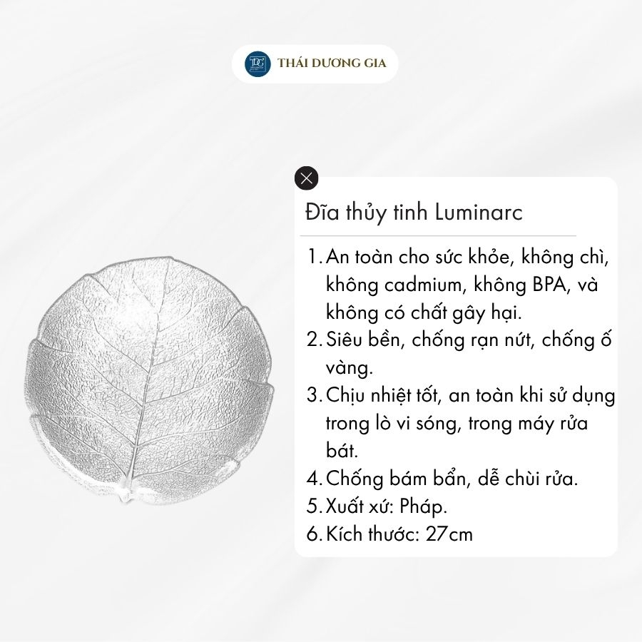 Đĩa ăn to 27cm Thủy Tinh Luminarc – Aspen-64517