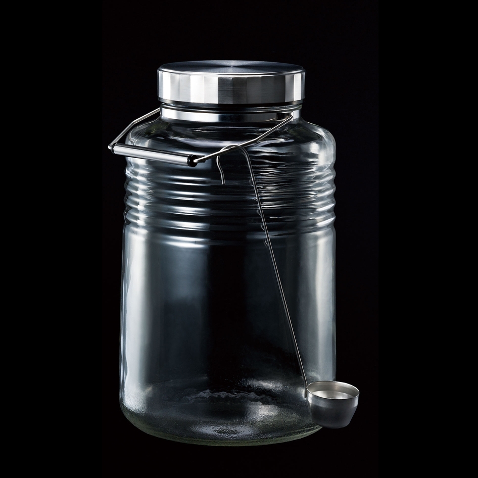 Lọ, bình thủy tinh 3L, 4L, 5L, 8L ngâm, đựng thực phẩm, nắp mạ niken có muôi múc Nhật Bản Aderia
