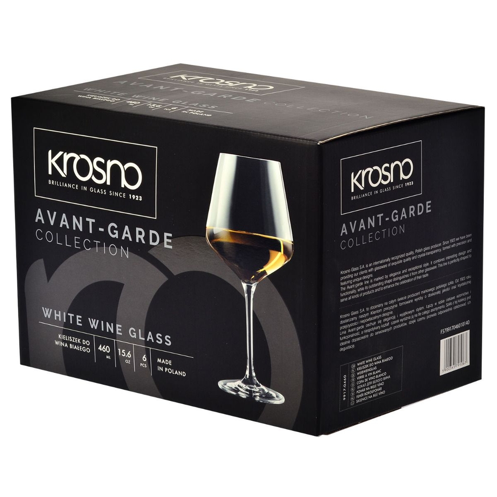 Bộ 6 ly vang trắng pha lê Chardonnay 460ml Ba Lan Krosno-791067